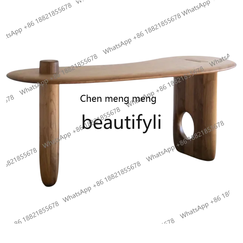 

zx1Medieval solid wood workbench Modern wabi sabi porch table Negotiate art modeling desk Living room curved computer desk