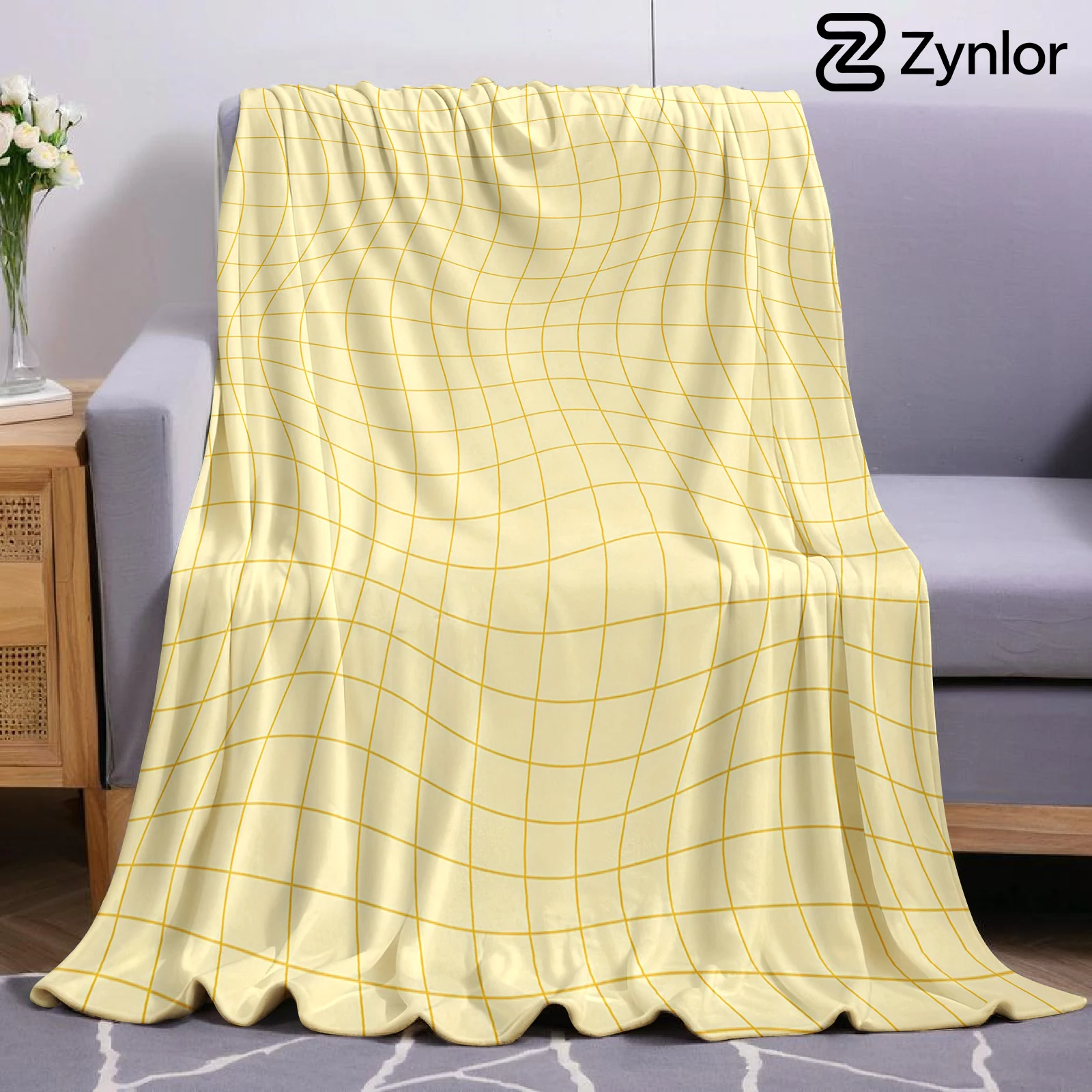 Warp Grid Lightweight Microfiber Soft Christmas Fleece Blanket Warm Cozy Throw for Bed Sofa Office Travel All Season