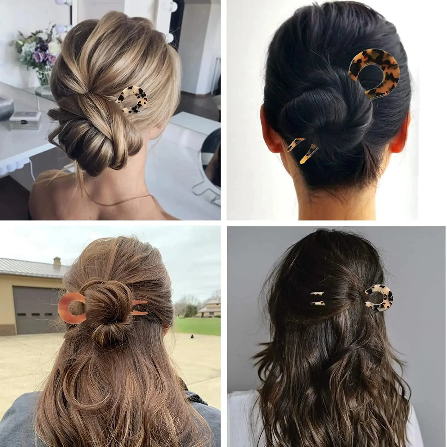 Simple Hairpin French Style Hair Stick Pin U Shaped Hairpin Bride Hair Accessories for Women Girls Hairstyle Pin Headwear