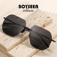 BOYSEEN Frameless European and American men's and women's sunglasses flying style gradient color personalized outdoor sunshade