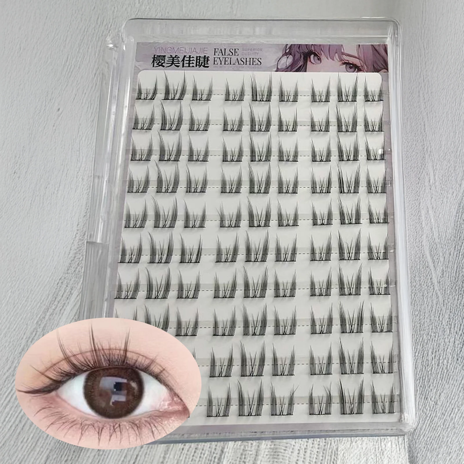 Manga cílios postiços estilo coreano c curl 7-13mm comprimento misto w forma cílios com faixa macia para acessórios de maquiagem diária