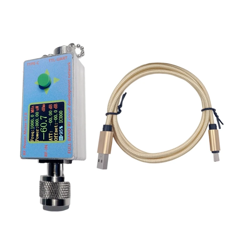 เครื่องวัดพลังงาน RF LCD 10GHz ใหม่ V7 USB N-Type-C พัฒนาวงจรคลื่นวิทยุแบบฟูลแบนด์เครือข่ายการสื่อสารคงทน