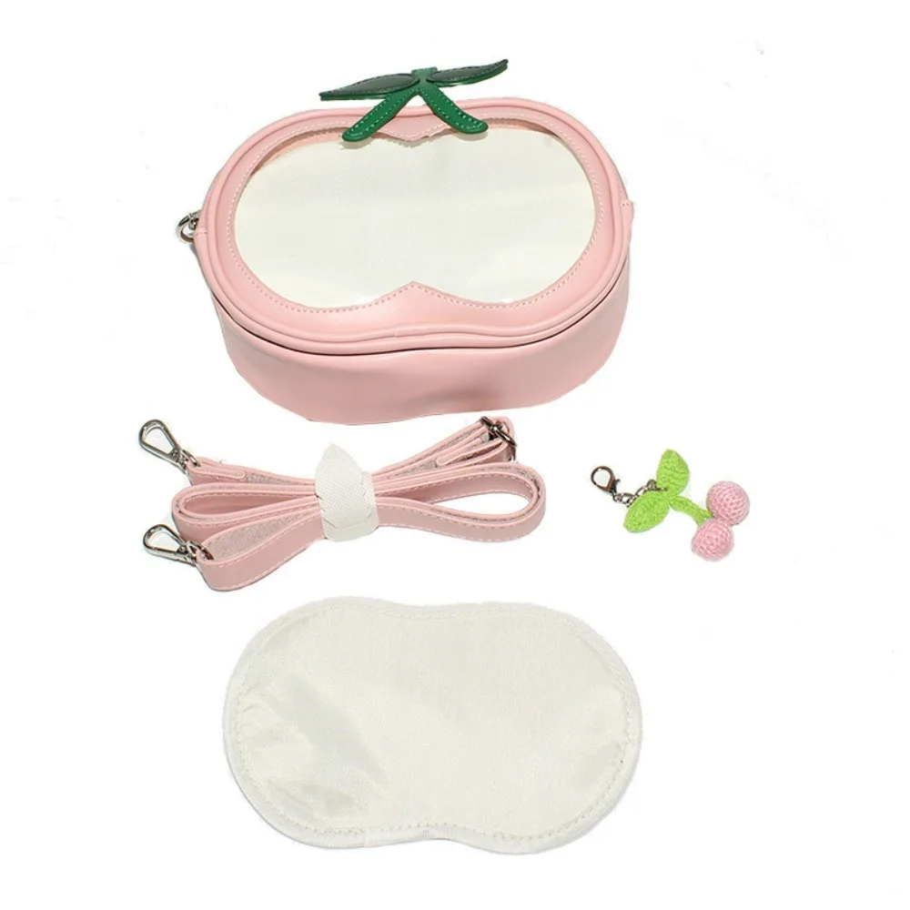 

Сумка на молнии Kawaii Cherry Itabag, хлопковая сумка для куклы, прозрачный карман из искусственной кожи, идол для хранения товаров, сумка для мелких предметов, модные рюкзаки