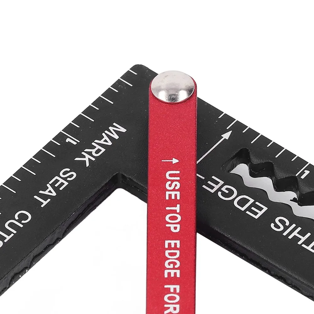 Accurate Scale Woodworking Triangle Ruler Adjustable Angle Aluminum Alloy Aluminum Alloy Triangle Ruler Black 7 Inch