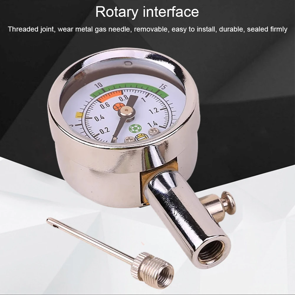 Ball Pressure Gauge Heavy Duty Air Pressure Gauge Barometer Tool For Football Soccer Rugby Basketball Volleyball