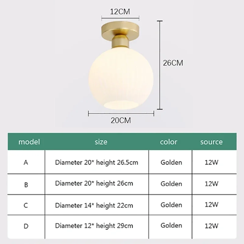 Imagem -04 - Led Luz de Teto de Vidro Lâmpada Moderna Quarto Sala de Estar Vestiários Entrada Varanda Corredor Estudo Decoração Home Leite Branco