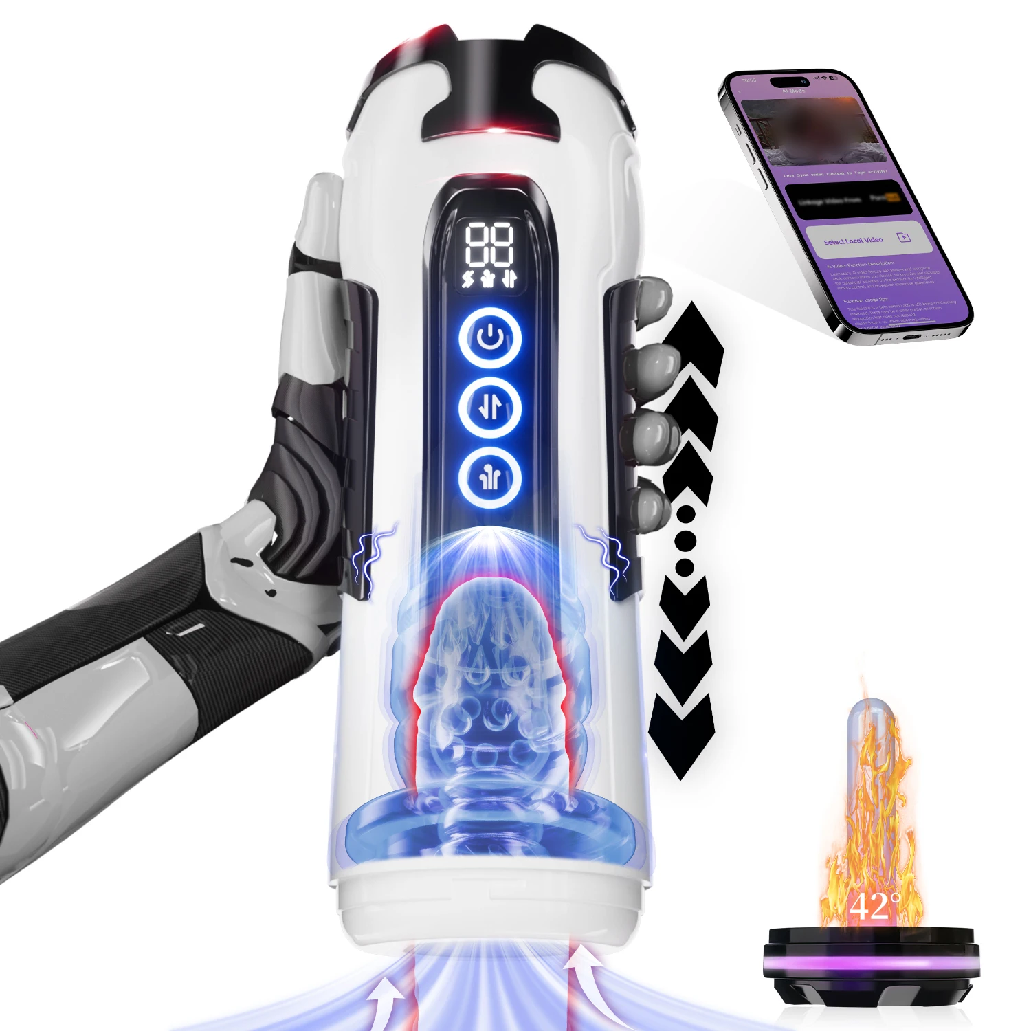 Male Electric Masturbation Cup App AI Control Heating Blowjob 9 Sucking Thrusting Vibration Modes Masturbator Sex Toys for Man