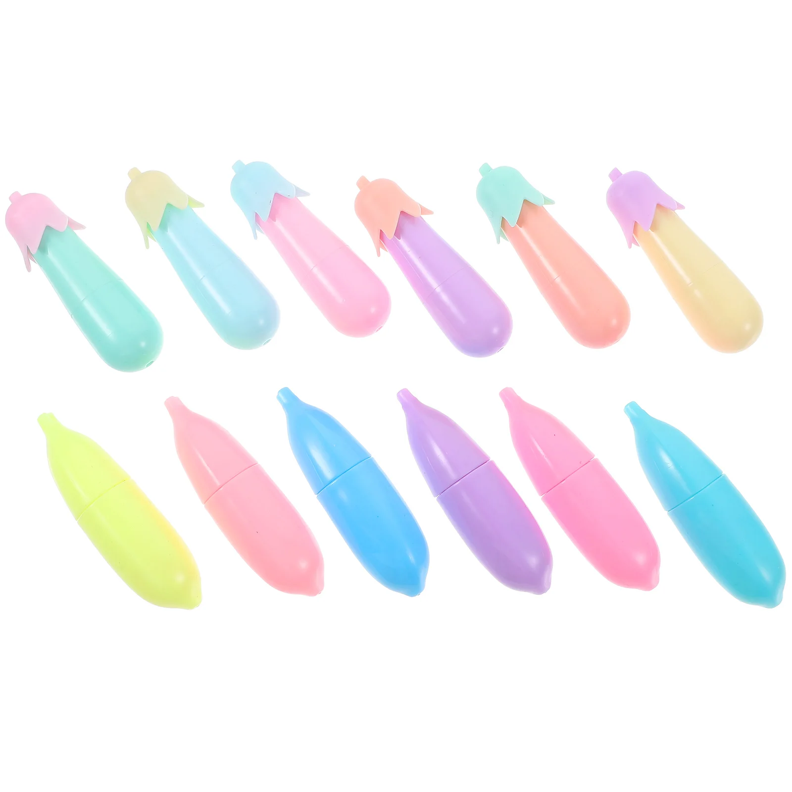 

12 Pcs Multicolor Highlighter Student Mini Highlighters Flash Fluorescent Pens Pp
