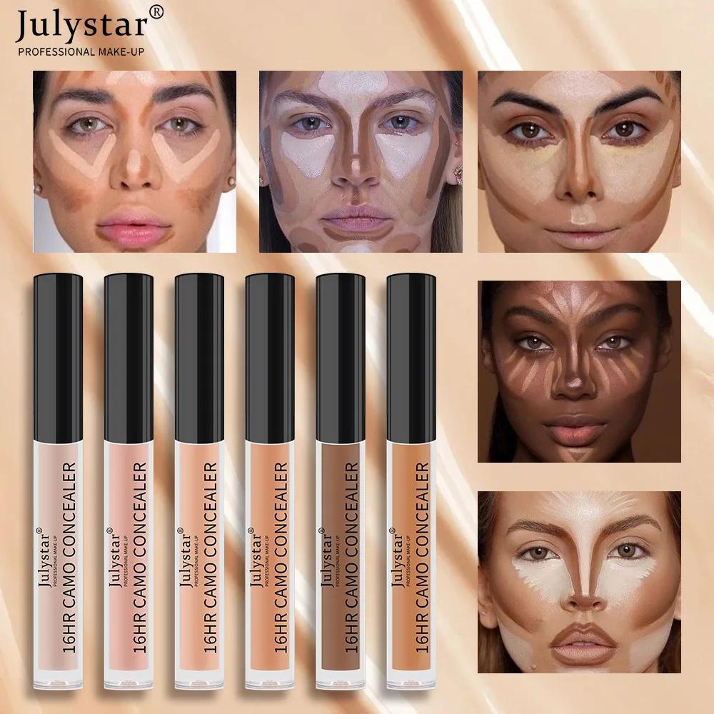 Julystar 2.5Ml Make-Up Foundation Crème Waterdichte En Zweetbestendige Concealer Voor Acne Sproeten Bedekken Donkere Kringen