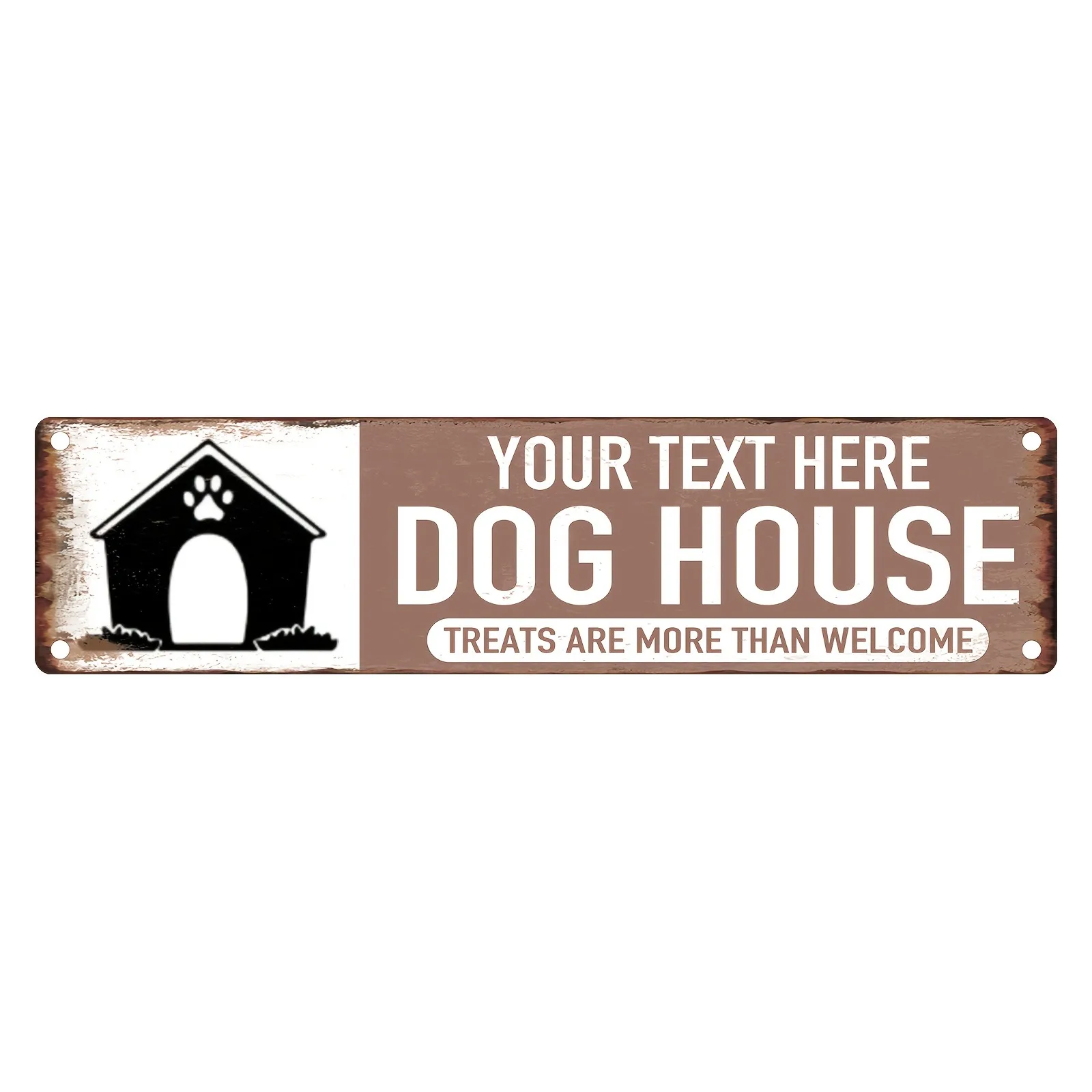 Vintage Style Aluminum Dog House Sign 16x4