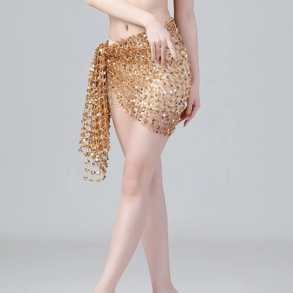 Sequins Belly Dance Belt Tassel Multicolor Belly Dancing Scarf Dance Accessories Hollow Out Belly Dance Costumes Indian Dance