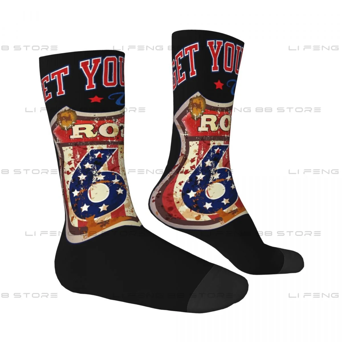 Route 66 US Route 66 Men Women Socks Outdoor Novelty Spring Summer Autumn Winter Stockings Gift