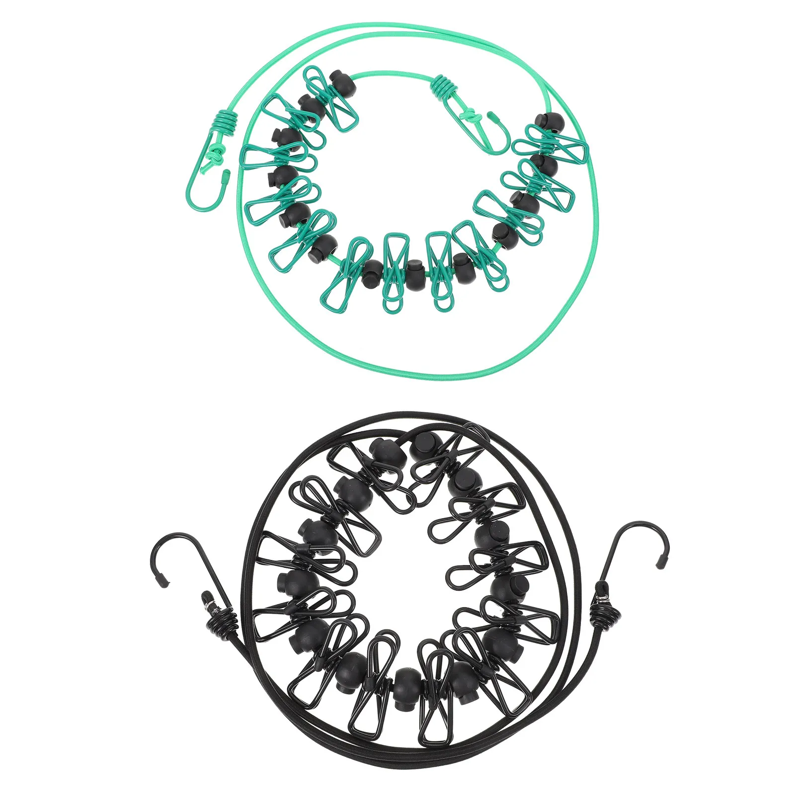 

2 шт. Выдвижная уличная ветрозащитная стойкая веревка для сушки белья с резиновыми защитными крючками для дома, кемпинга, путешествий