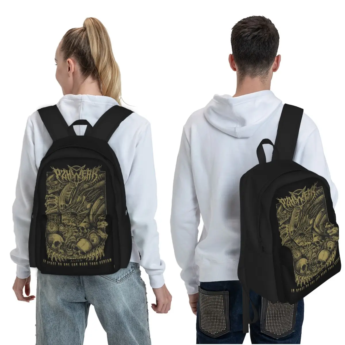 Alien - Xenomorph Student Backpack School Bag Hiking Travel Daypack for Boys Girls Fashion Bookbag Shoulder Bags