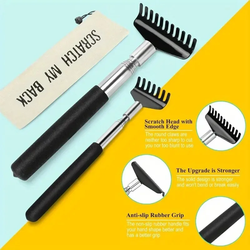 Portable Metal Back Scratcher - "Scratch My Back" Tool for Precise Itch Relief. Durable, Ergonomic Gift for Elderly & Adults.