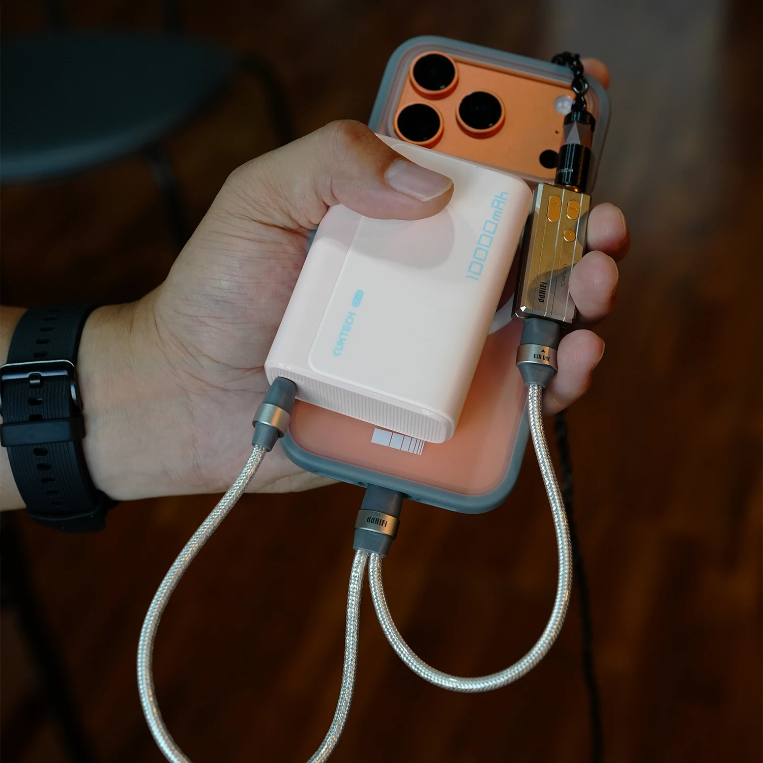 DD ddHiFi TC05M3 2-in-1 USB-C OTG & Charging Cable, 10W Power Input for DAC/Amp, Solve Battery Anxiety for Hi-Fi Music Listening image 5