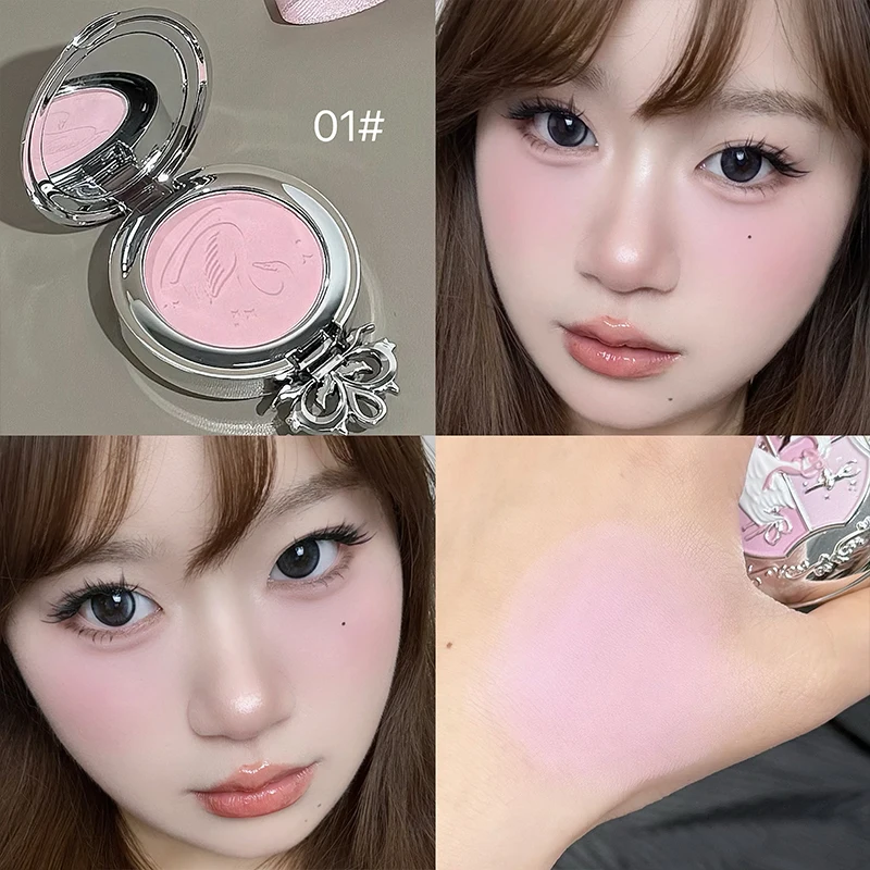 NICEKEY Monochrome Blush Palette Lasting Matte Peach Rouge Rose Red Cheek Tint Blush Powder Natural Makeup Contouring Eyeshadow gallery 1