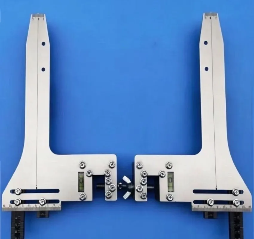 Modern stainless steel rail calibration ruler for elevator accessories, high-precision track calibrator, aligner