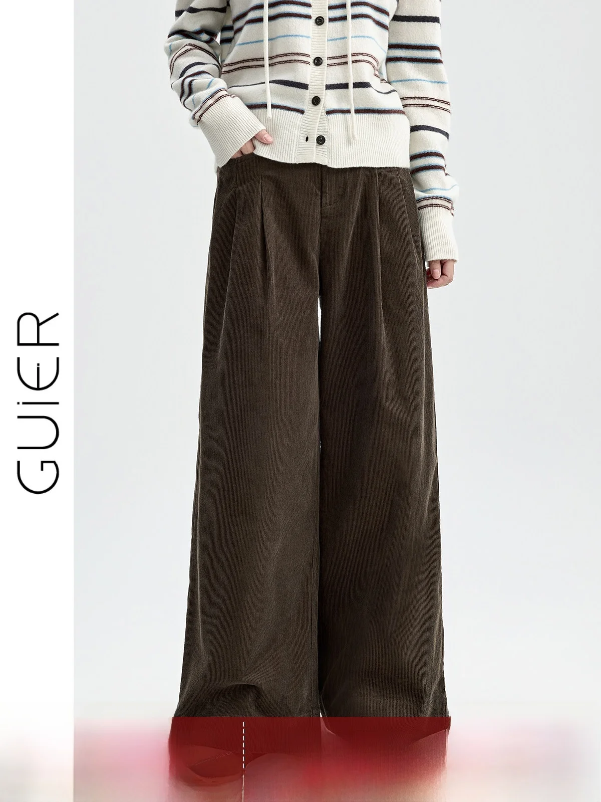 

Женские вельветовые брюки с высокой талией, прямые, свободные, широкие, винтажные, удобные, повседневные