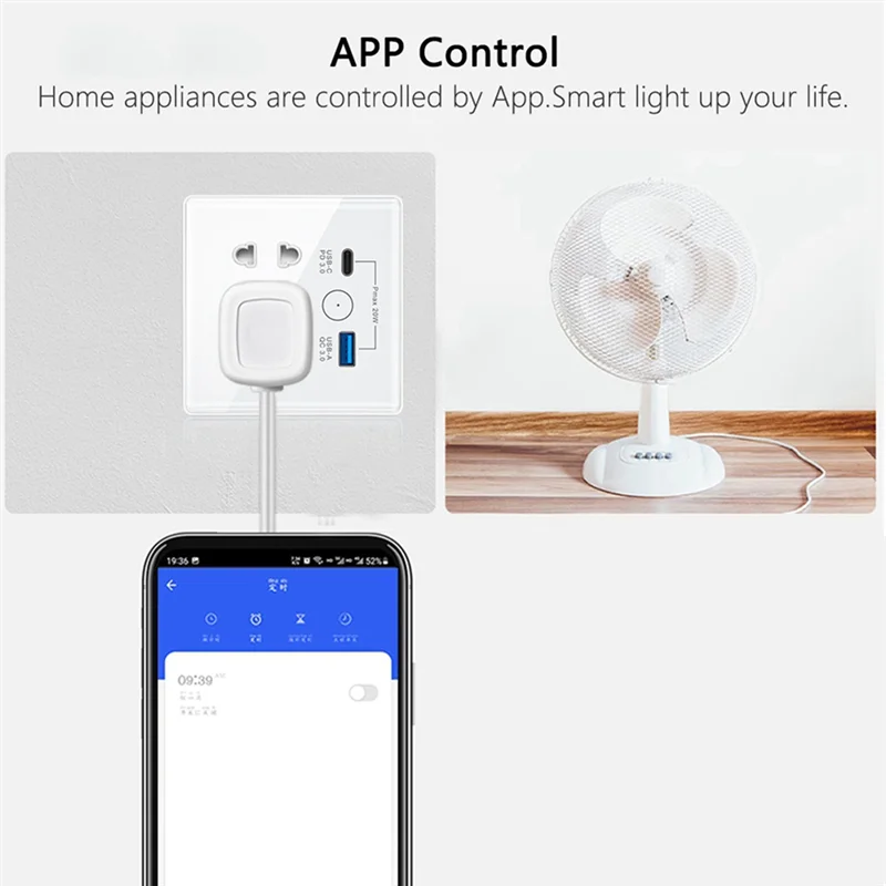 

Умная розетка Tuya с Typec + USB-разъем с быстрой зарядкой и дистанционным временем, Wi-Fi, умная розетка британского стандарта 86-типа