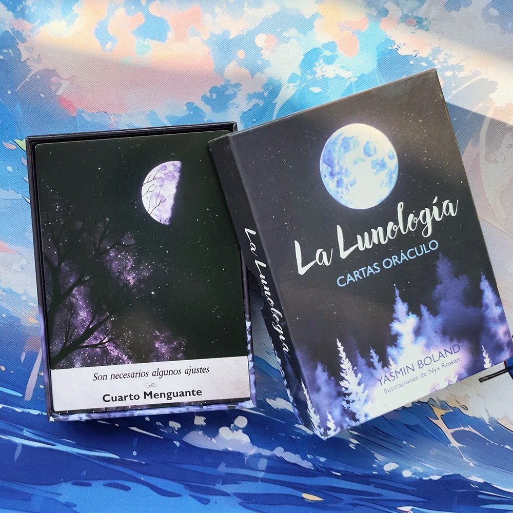 12x8.7cm Spanish Version Moonlogy Divination Oracle Card Tarot Cards for Beginners Spanish Oracle with Keywords 44-card deck