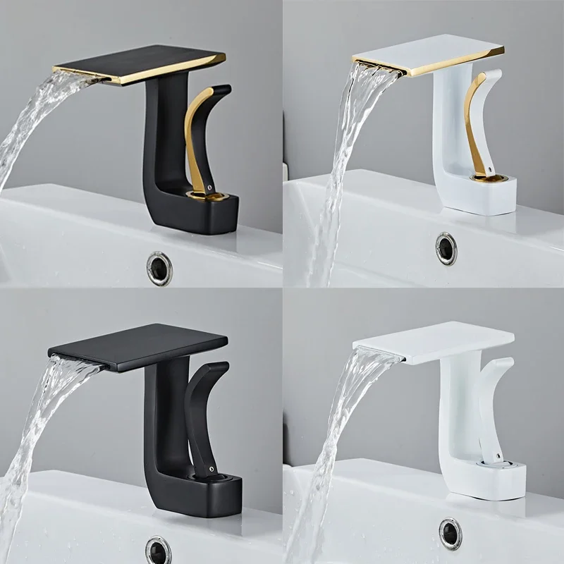 White Black Basin Faucets Bath Basin Sink Mixer Taps Bathroom Brass Taps Square Vessel Faucet Basin Cold Hot Water Mixers Tap