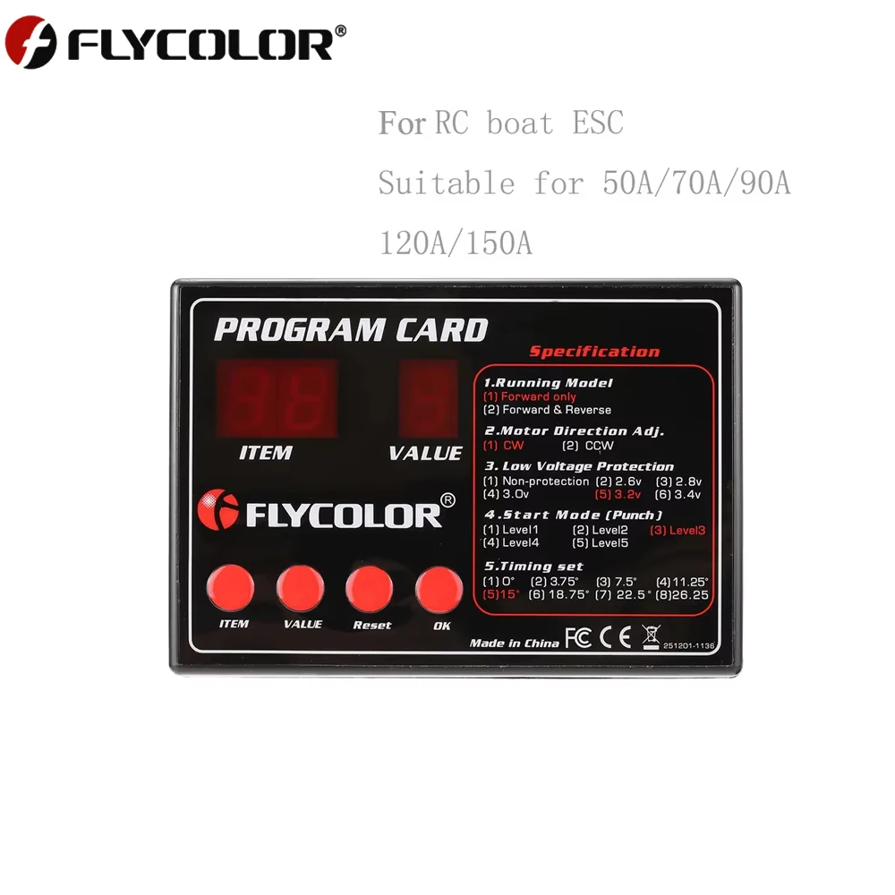 Flycolor 50A 70A 90A 120A 150A 2-6S Waterproof Brushless ESC Speed Controller 5.5V/5A BEC
