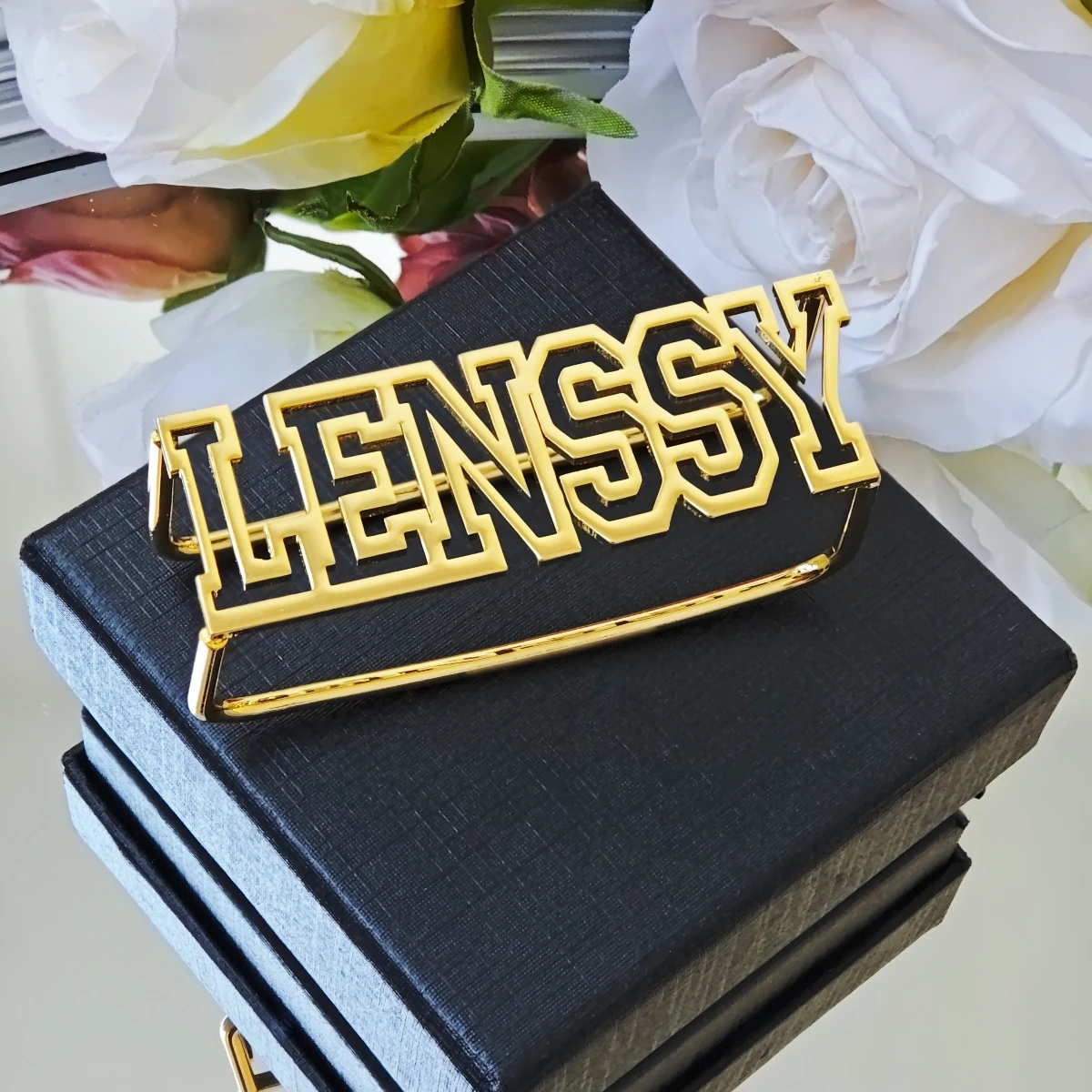 

Customized Stainless Steel Jewelry Personalized Name Three Finger Ring Hip-Hop Simple Jewelry Christmas Decoration Gift Box