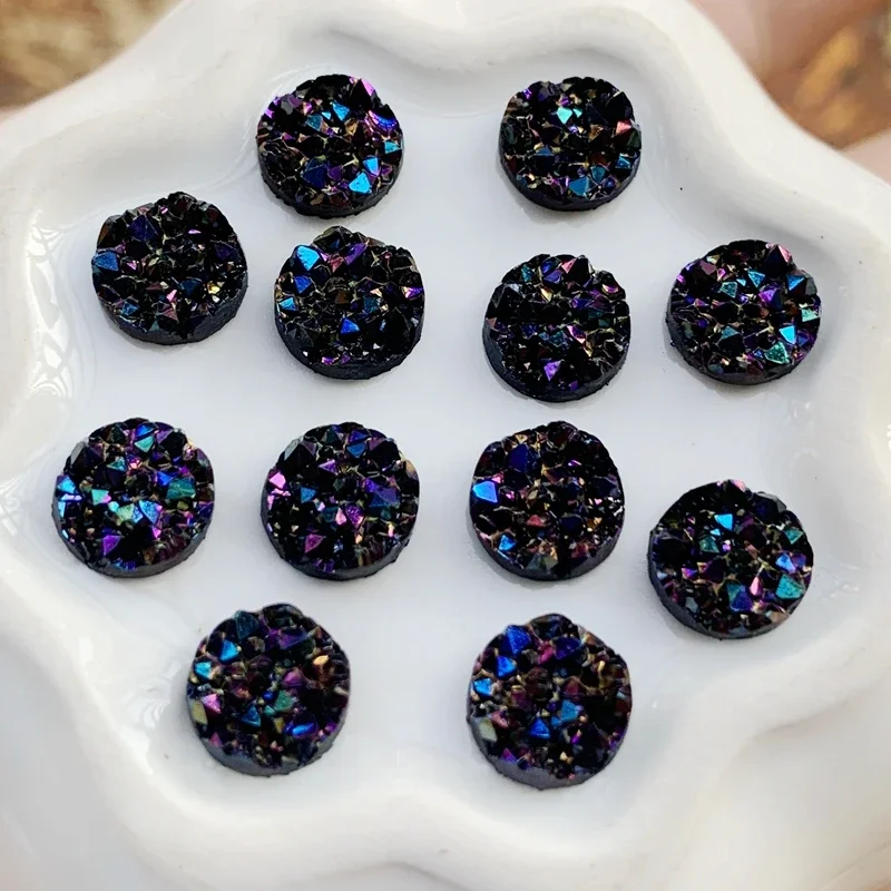 Wholesale 600Pcs/Lot Mineral Surface Rhinestones Round Flat Back Rhinestone 8mm AB Crystal Resin Strass Cabochon Stone