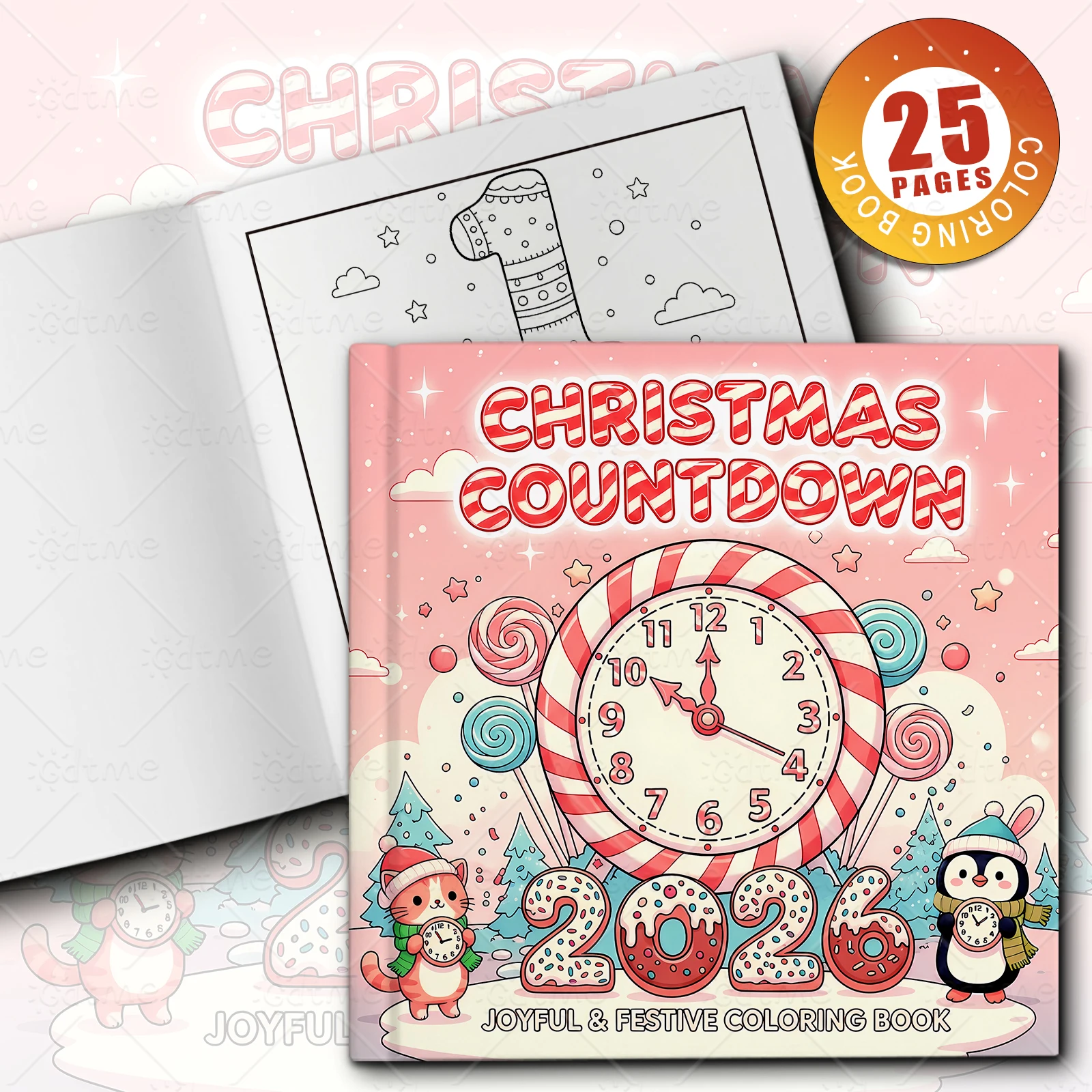 CHRISTMAS COUNTDOWN Bold-easy Patterns Coloring Book for Adults Horror Drawing Book Perfect Gift for Party and Birthday