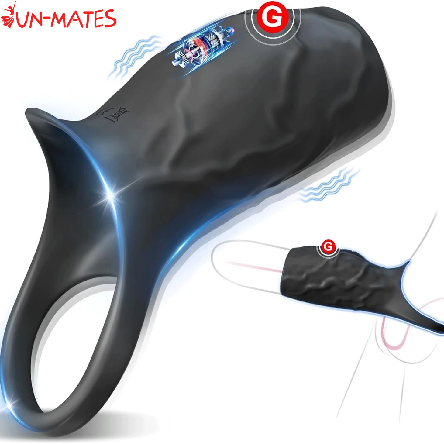 Funda vibratoria para pene, anillo para pene, Juguetes sexuales para adultos para hombres, anillo para pene, vibrador, extensor de pene, testículos, estimulación del punto G
