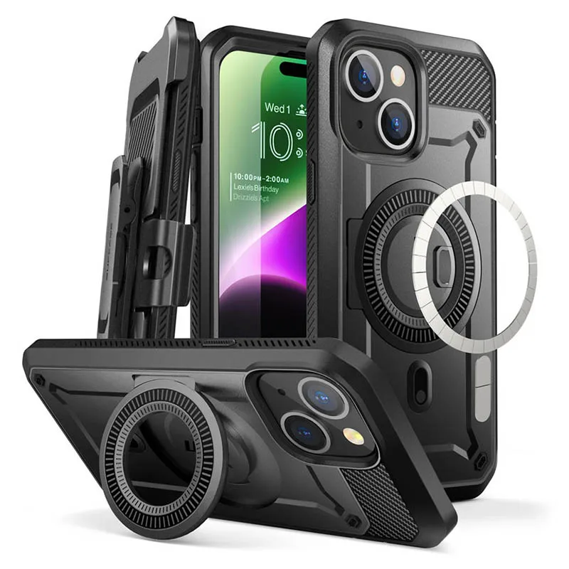 For iPhone 15 Plus Case 6.7“ 2023 SUPCASE UB Pro Mag Full Body Rugged Case with Built-in Screen Protector Kickstand Belt-Clip