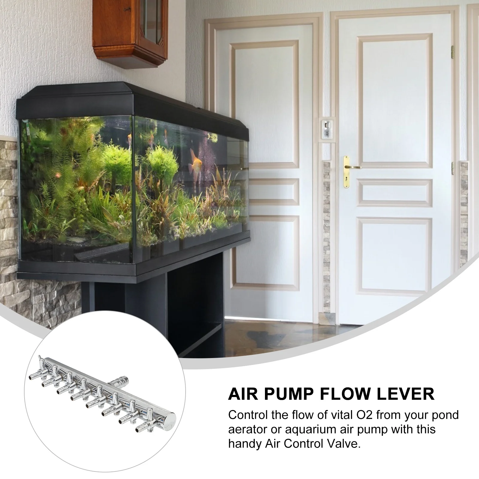 

8-Way 4Mm Aquarium Air Control Valve Oxygen Flow Regulator Lever Inline Splitter Fish Tank Pump Distributor For Aerators