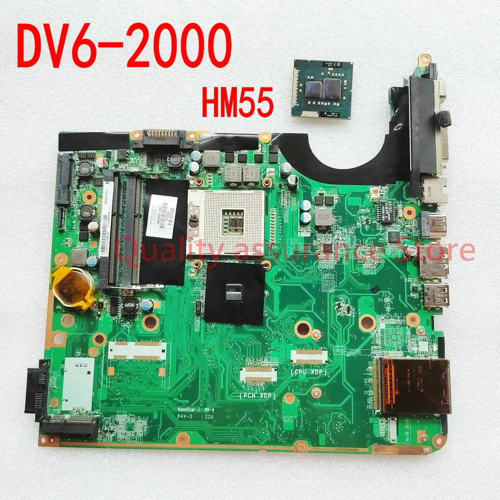 DAUP6DMB6C0 For HP PAVILION DV6 DV6-2000 Laptop Motherboard 580978-001 HM55 DDR3 Free CPU Mainboard