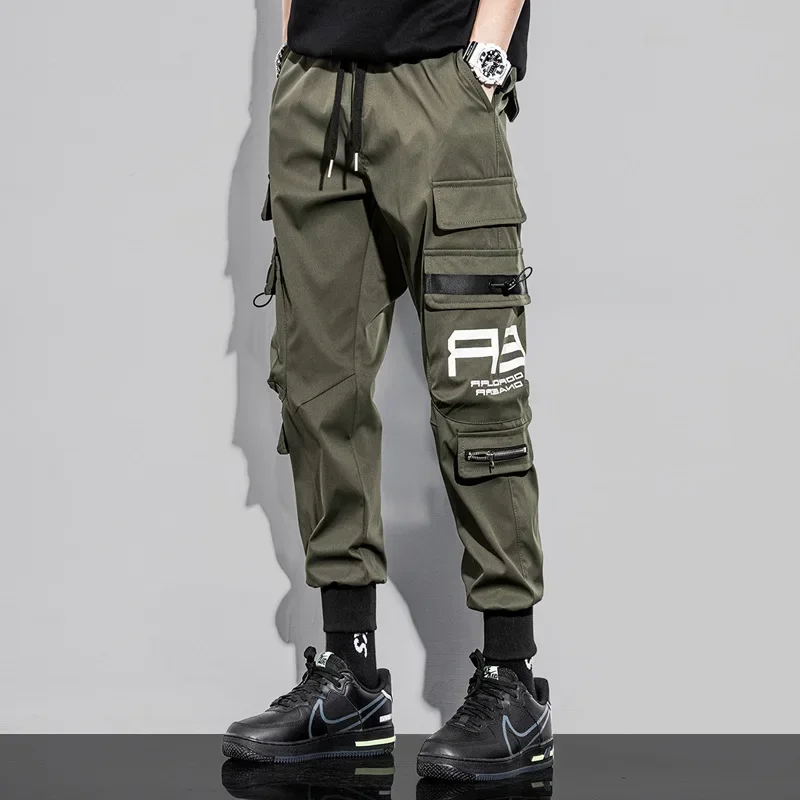 Fleece Tooling Pants Men's Spring and Autumn Functional Multi-pocket Casual Pants Casual Sports Nine-point Cargo Pants