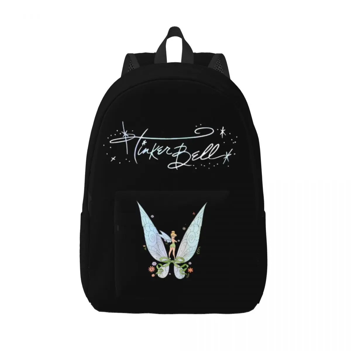 

Tinker Bell Wings Bow Peter Pan Classical Backpack with Pocket Student Hiking Travel Daypack for Men Women College Shoulder Bag