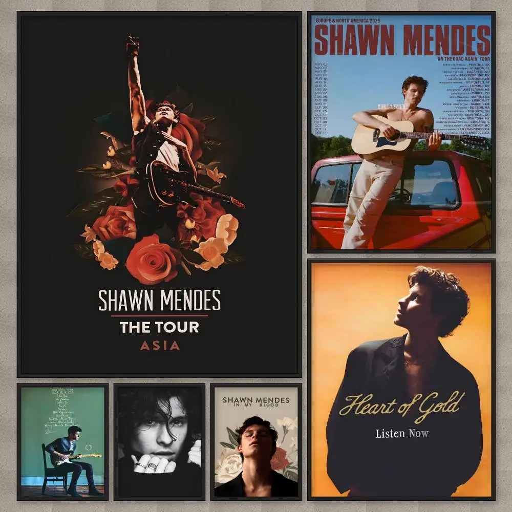Singer S-Shawn Mendes Shawn Poster HD Room Decor Home Decoration Interior Wall Art Printing Waterproof Garage Party BedRoom Gift