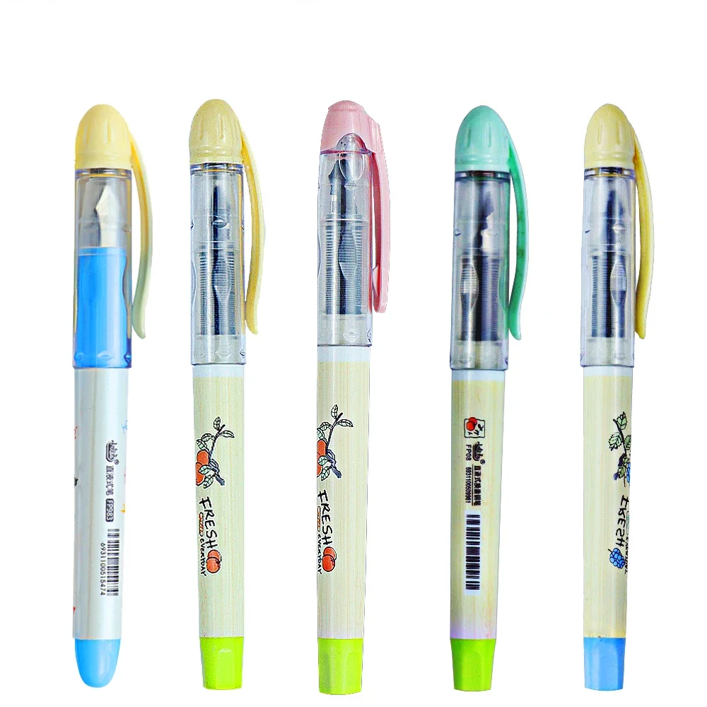 

Kawaii разноцветные прямые жидкие перьевые ручки, письменные принадлежности, офисные аксессуары, школьные канцелярские принадлежности для студентов, чернильные наконечники