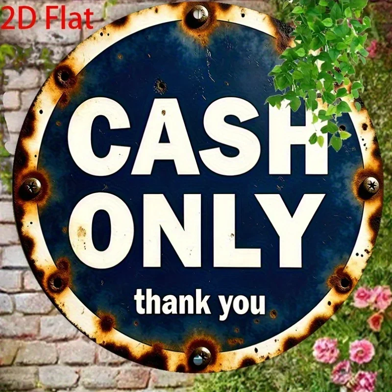 Cash Only Vintage Sign Tin Sign - Vintage Durable Metal Plaque Wall Decor, Home Office Bar Man Cave Wall Art