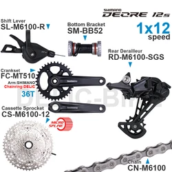 SHIMANO DEORE M6100 12 Speed Groupset Shifter Rear Cassette Sprocket Chain CRANKSET 1x12-speed Bottom Bracket parts for MTB bike