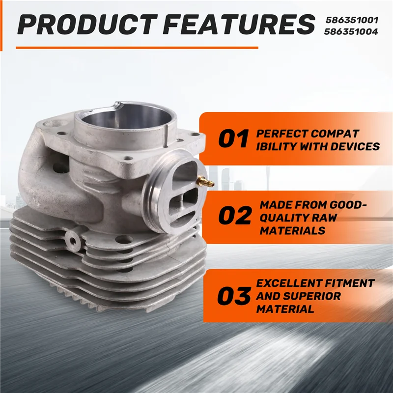 ABRS-Cylinder Piston Kit For Husqvarna K970,K970 II,K970 III ,586351001 586351004 Cylinder Piston Gasket Mower Accessories