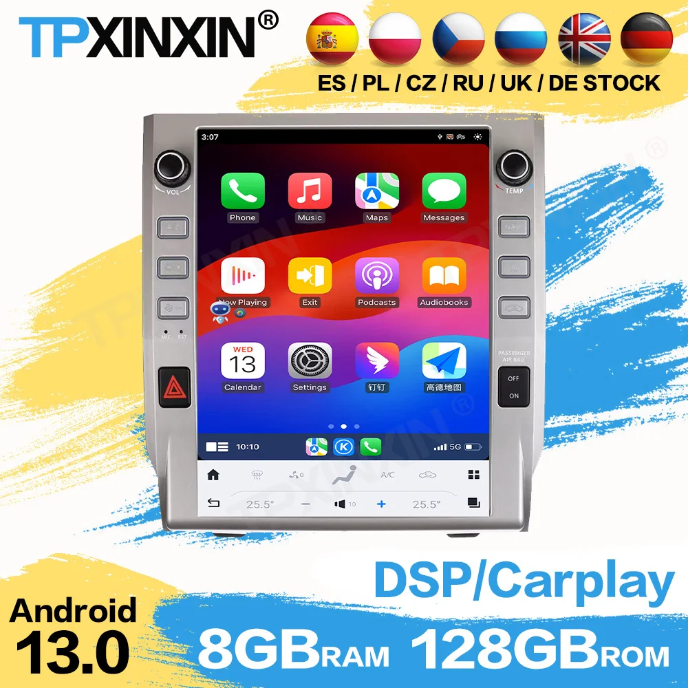 

Автомобильный радиоприемник Qualcomm Tesla Screen Android 11 Player Upgrade Head Unit для Toyota Tundra 2014 2015 2016 2017-2019 GPS Navi