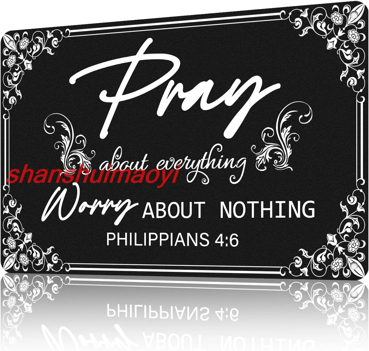 Metal Sign Pray About Everything Worry About Nothing Sign Plaque Wall Decor Vintage Wall Decor Signs For Home Restroom 12 * SGH