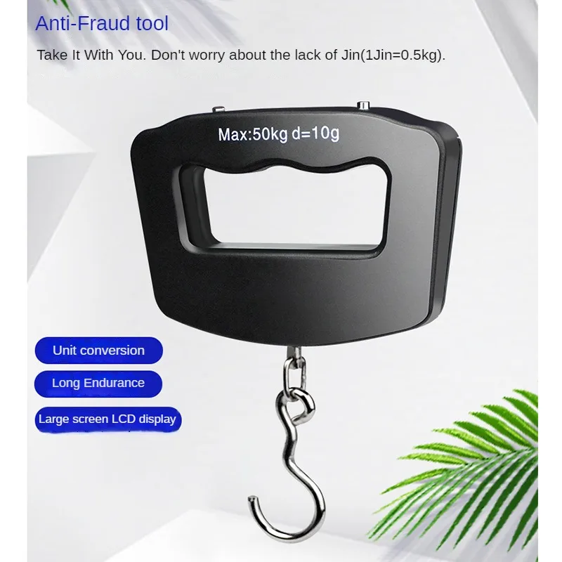 50kg/10g Travel Luggage Scale Portable Handheld Electronic Scale with Hook Gram Scale Express Delivery Fishing Handheld Scale