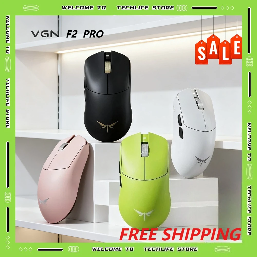 

Игровая мышь VGN Dragonfly F2 Pro Ultra Tri Mode 8K, легкая PAW3950/3395, 42000 точек на дюйм, оптический переключатель Omron, периферийные устройства для киберспорта