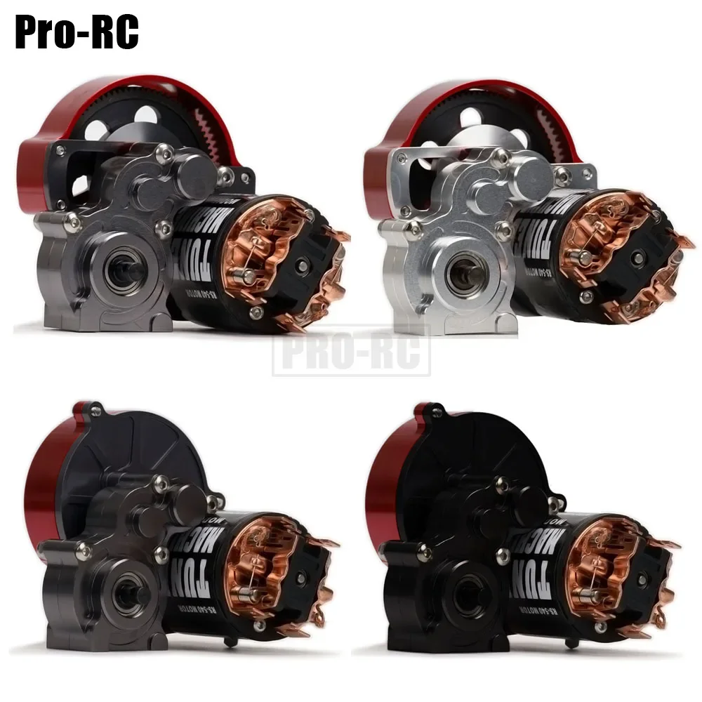 540 Brushed Motor & Complete Metal Transmission Gearbox Aluminium Alloy for RC Crawler Car 1/10 Axial AX10 SCX10 SMT10