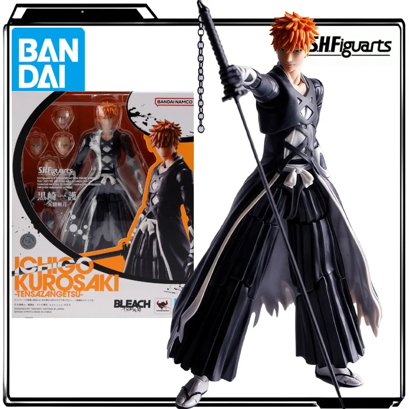 

Bandai Genuine S.H.Figuarts Anime Figure Kurosaki Ichigo Tensa Zangetsu Action Figure Toys for Boys Kids Gift Collectible Model