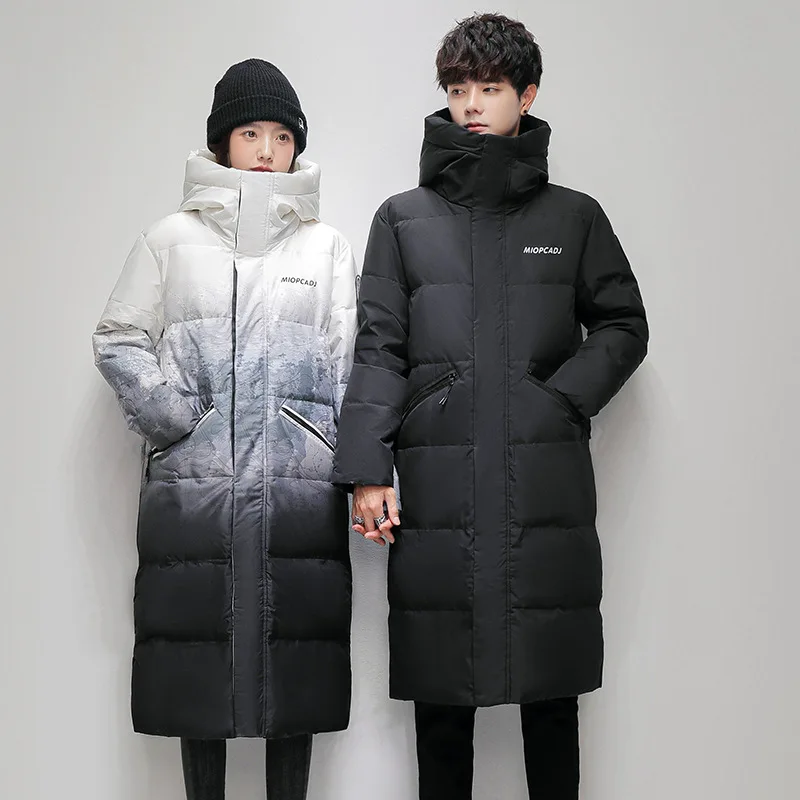 2023 New Fashion Gradient Long Style Down Coat for Men, Youth Unisex and Women, Jacket for Winter