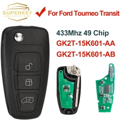 SUPERKEY GK2T-15K601-AB 433.92MHz FSK zdalny klucz składany Fob dla Ford Transit Tourneo niestandardowe 2016 2017 2018 2020 GK2T-15K601-AA