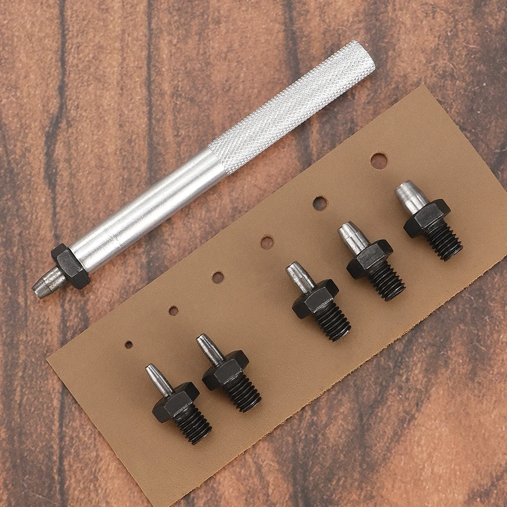 1 Set geräuschloses, langlebiges und austauschbares Locher-Werkzeugset, runder Locher in verschiedenen Größen, DIY-Ledertasche und Schultergurt-Lochstanzen